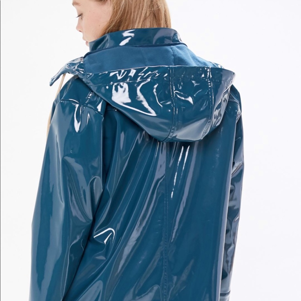 NWT Fila Kaloni Patent Rain Jacket Trench Coat - Picture 4 of 6